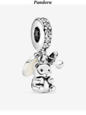 Pandora Silver Charm Bracelet with Bear and Heart